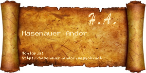 Hasenauer Andor névjegykártya