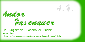 andor hasenauer business card